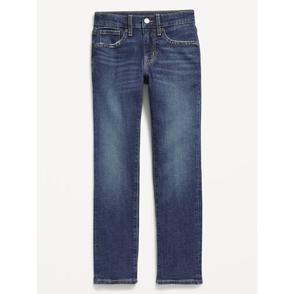 Old Navy Boy's Straight Leg Built-in Flex Adjustable Waist Jeans - Dark - Sz 8